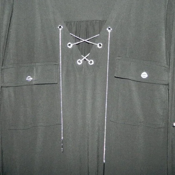 Michael Kors Chain Lace Up Dress Size XL (K-24) - Picture 2 of 5